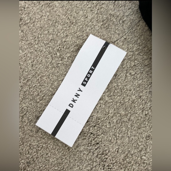 DKNY Plus Size Hoodie Drawstring Midi Dress Long Sleeve Pullover Black Gold 2X - Picture 6 of 7